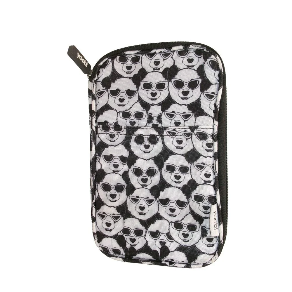 Yoobi Panda Zippered Pencil Wallet Holder School Supplies Wild & Free 8.5x5.5 in